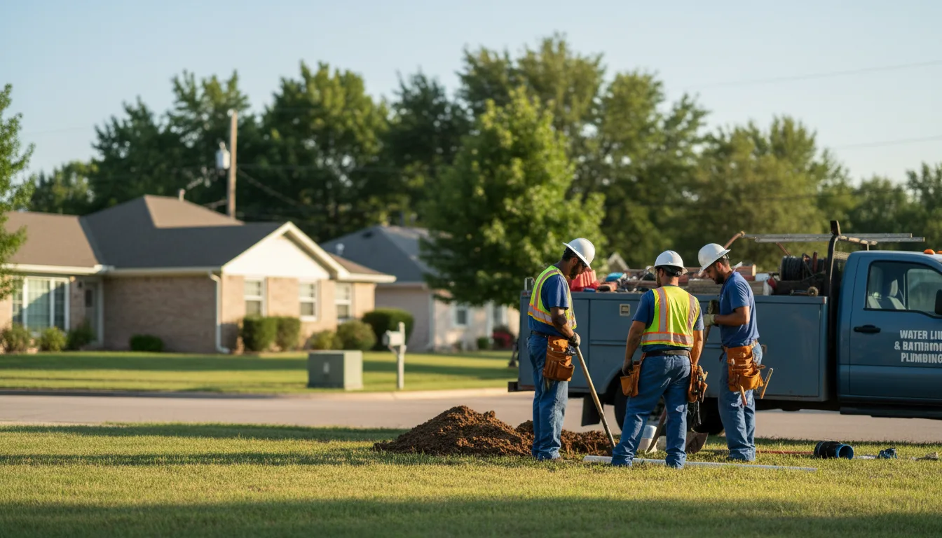 Residential water line and bathroom plumbing service in Steilacoom, WA